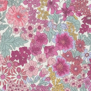 Liberty Japan &quot;Margaret Annie&quot; Tana Lawn Fabric in Autumn Berry | Cotton Fabric for Quilting, Sewing & Crafts