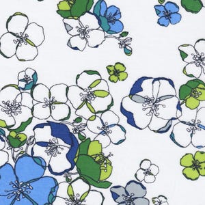 Liberty Japan &quot;Glynis&quot; Tana Lawn Fabric in Blue and Green | Rare Cotton Fabric for Quilting, Sewing & Crafts