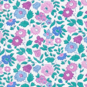 Liberty &quot;Vita&quot; Tana Lawn Fabric in Purple and Blue | Deadstock Cotton Fabric for Quilting, Sewing & Crafts