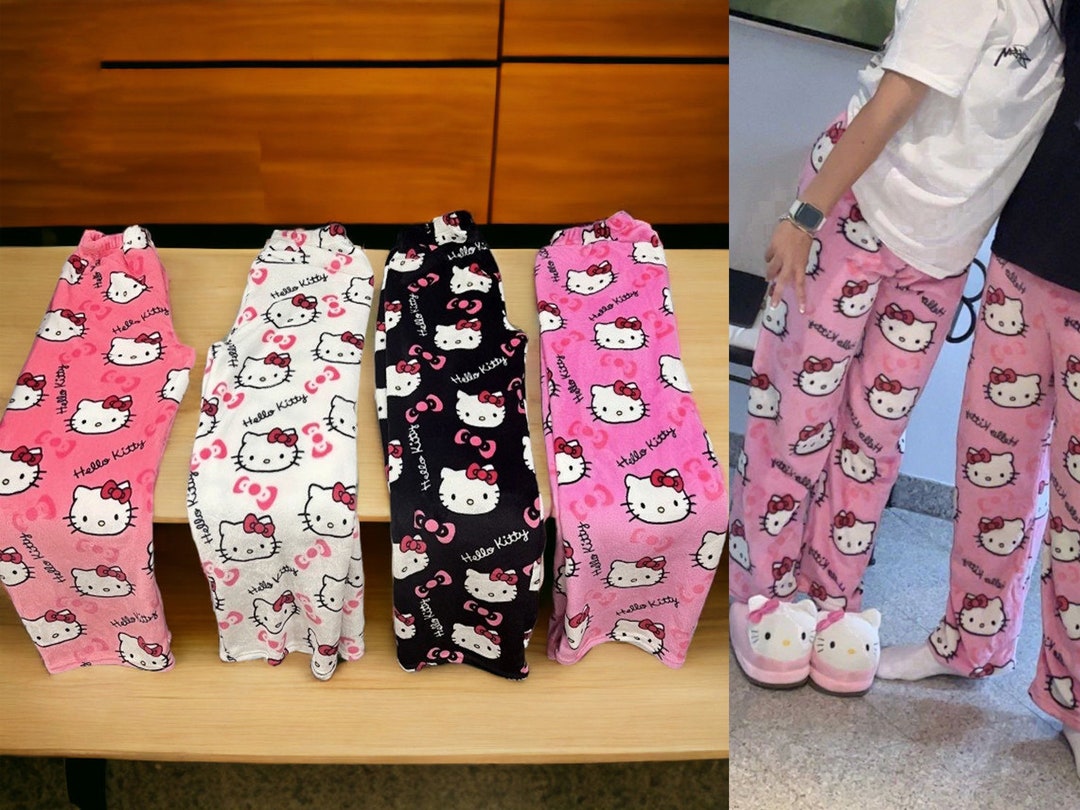 Hello Kitty Pajama Pants, Hello Kitty Cute Pajama Pants Fluffy Bottoms