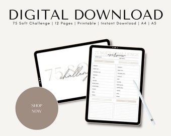 75 Soft Challenge Tracker, Daily 75 Soft Challenge journal, 75 Soft Challenge, 75 Day Challenge Printable, Fitness Journal, Habit Tracker