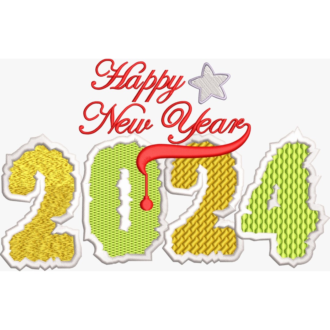 New Year Embroidery Design Happy New Year Machine Embroidery Etsy