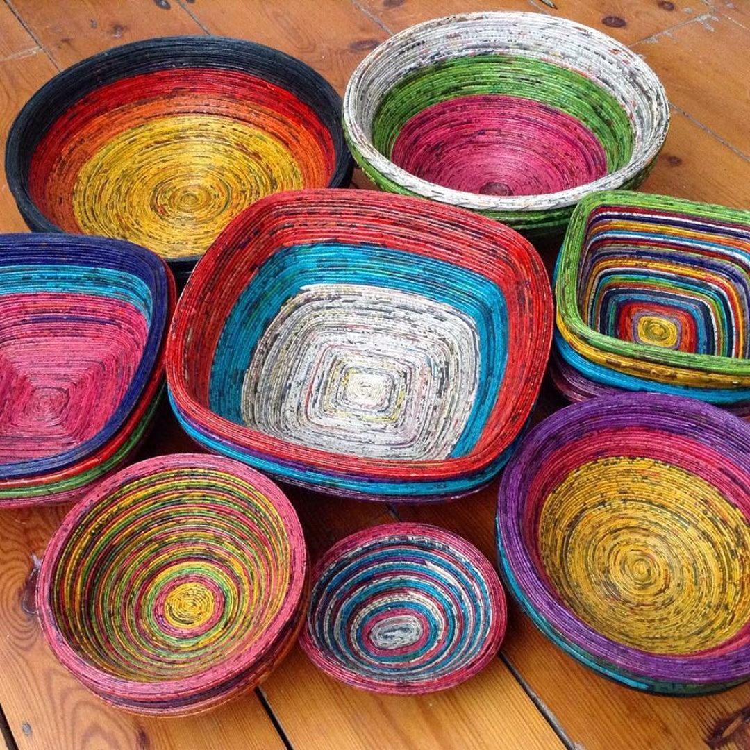 Recycled Newspaper Bowls Etsy