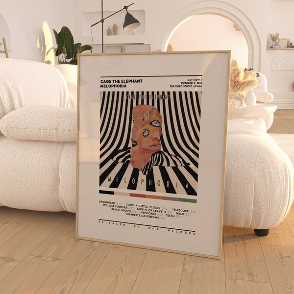 Cage The Elephant - Carteles del álbum de melofobia / Póster de portada del álbum / Impresión de carteles / Arte de pared / Álbumes de Cage The Elephant