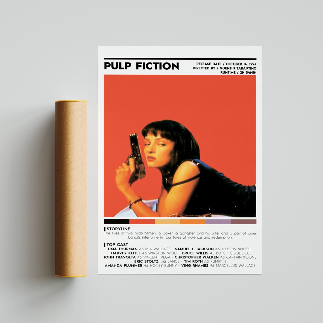 Pulp Fiction Movie Poster / 3 Colors 1 Price / Movie Poster / Poster ...