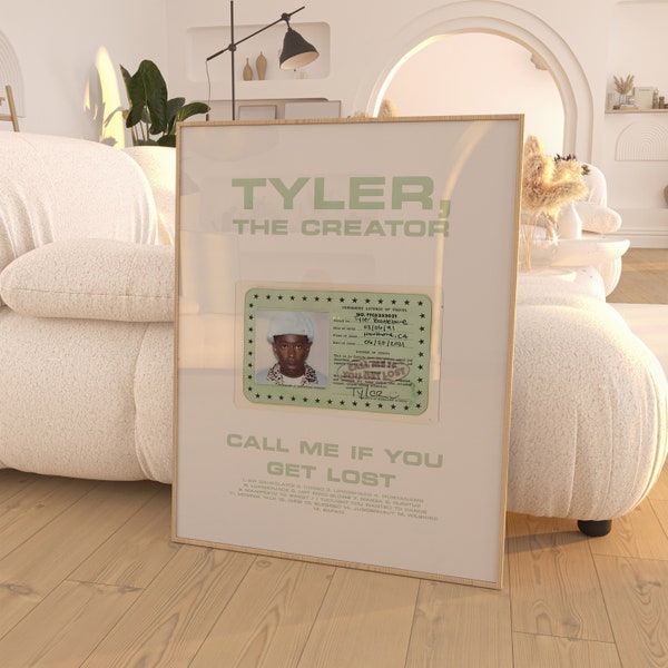 Tyler, le créateur - Poster de l'album Appelez-moi si vous vous perdez / Décoration de chambre / Décoration musicale / Cadeaux musique / Tyler, Poster du créateur