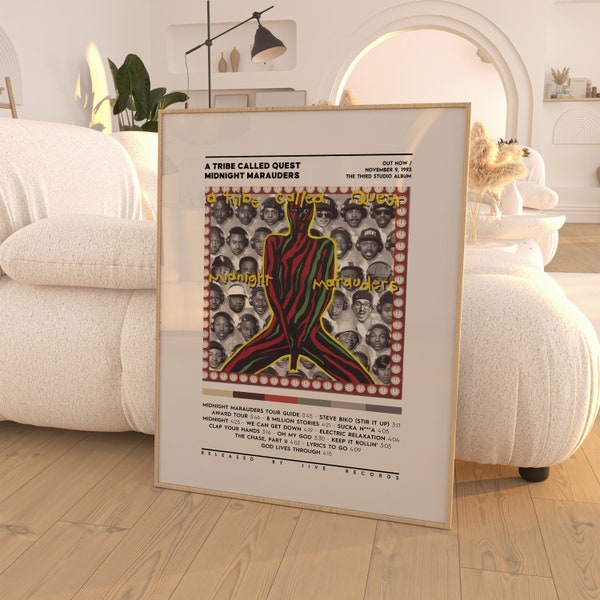 A Tribe Called Quest - Midnight Marauders Album Poster / Album Tracklist Poster / Room Decor / Music Decor / Music Gifts