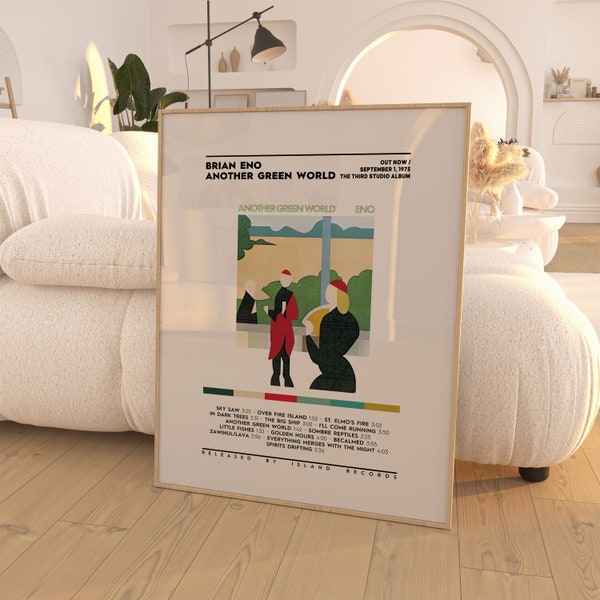 Brian Eno - Another Green World Album Poster / Album Cover Poster / Room Decor / Wall Art / Music Gifts / Brian Eno Album