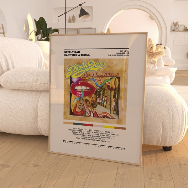 Steely Dan - Can't Buy a Thrill Poster / Album Poster / Wall Art / Home Decor / Steely Dan Album / Music Prints
