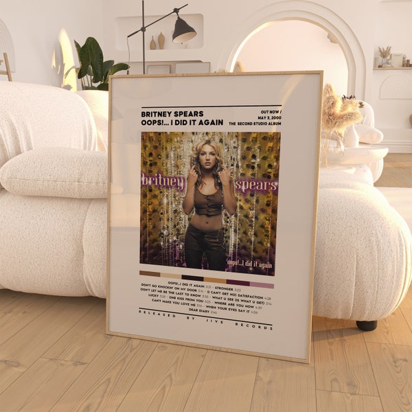 Britney Spears - Oops!…I Did It Again Poster / Album Cover Poster / Room Decor /  Music Decor / Music Gifts