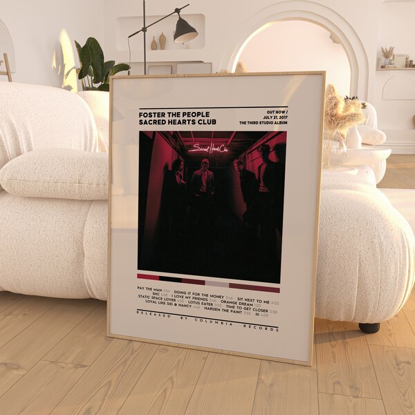 Foster the People - Sacred Hearts Club Poster / Album Cover Poster / 3 Colors 1 Price / Room Decor /  Music Decor / Music Gifts