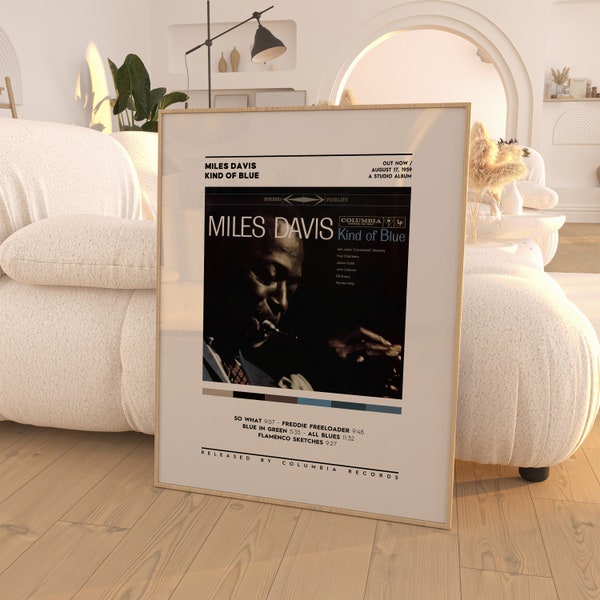 Miles Davis - Kind of Blue Album Poster / Album Cover Poster / Music Print / Wall Art / Home Decor / Miles Davis Merch