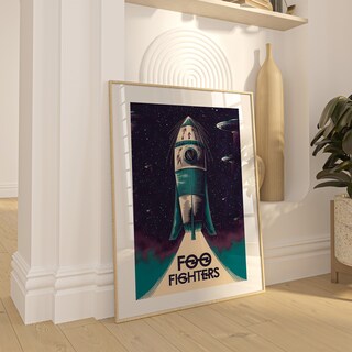 The Bands Foo Fighters - Targa In Metallo Vintage 30x20 Cm - Cartello Da Parete In Ferro Con Fori Preforati - Decorazione Per Pub, Cameretta, Sala Giochi, Regalo Per Fan