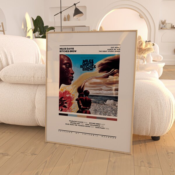 Miles Davis - Bitches Brew Album Poster / Album Cover Poster / Room Decor / Wall Art / Music Gifts / Miles Davis Album