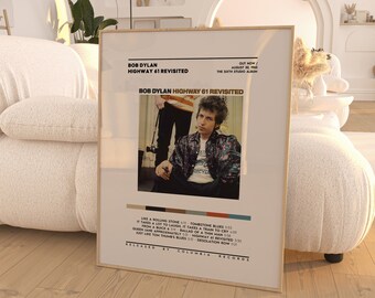 Bob Dylan - Highway 61 Revisited Album Poster / Album Cover Poster / Room Decor / Wall Art / Music Gifts / Bob Dylan Album