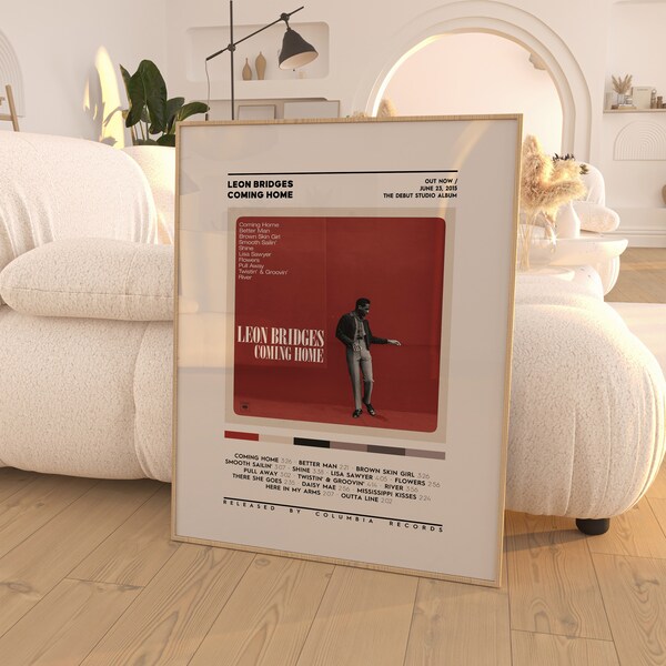 Leon Bridges - Coming Home Album Cover Poster, 3 Colors 1 Price, Wall Art, Wall Decor, Music Decor, Music Gifts, Poster Print, Home Decor