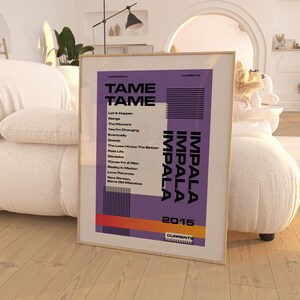 Tame Impala Band Poster / Room Decor / Music Decor / Music Gifts / Tame Impala Album Poster