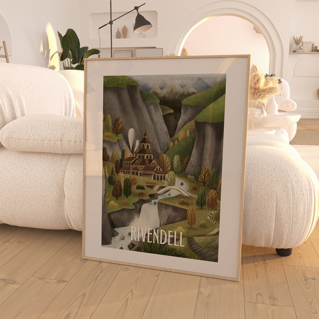 Lord of the Rings Poster LOTR Rivendell Retro Travel Wall Art the Lord ...
