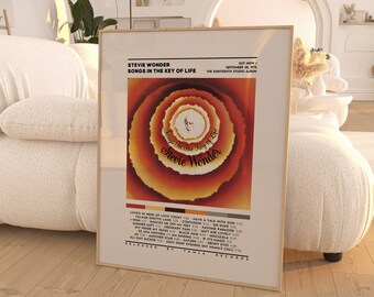 Stevie Wonder - Songs In The Key Of Life Album Poster / Album Cover Poster / Room Decor / Wall Art / Music Gifts / Stevie Wonder Album