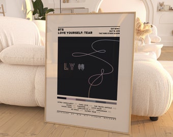 BTS - Love Yourself: Tear Album Cover Poster, 3 Colors 1 Price, BTS Band Poster, Wall Decor, Music Art, Music Gift, Tracklist Poster