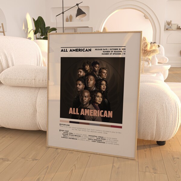 All American TV Poster / 3 Colors 1 Price / TV Show Poster / Poster Print / Wall Ar /  Home Decor / TV Posters / Poster Gifts