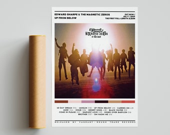 Edward Sharpe & The Magnetic Zeros - Up From Below Album Poster / Album Cover Poster / Room Decor / Music Decor / Music Gift