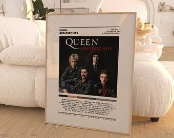 Queen - Greatest Hits | Album Cover Poster | Wall Art | Wall Decor | Music Decor | Music Gift | Poster Print | Home Decor