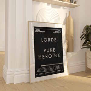 Lorde Pure Heroine, Album Cover Poster, 3 Colors 1 Price, Tracklist Poster, Room Decor, Wall Decor, Music Decor, Music Gifts, Poster Print image 3