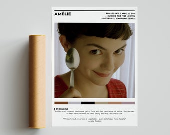 Amélie Movie Poster / Cult Movie Posters / Cinema Prints / Wall Art / Home Decor / Cinema Gifts