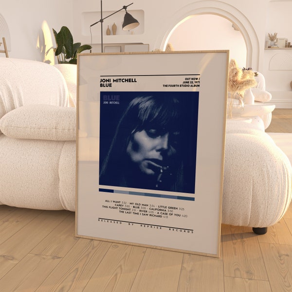 Joni Mitchell - Blue Album Poster / Album Cover Poster / Room Decor / Wall Art / Music Gifts / Joni Mitchell Album