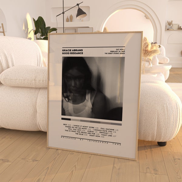 Gracie Abrams - Cartel del álbum Good Riddance / Cartel de portada del álbum / Decoración de la habitación / Arte de pared / Regalos musicales / Álbum de Gracie Abrams