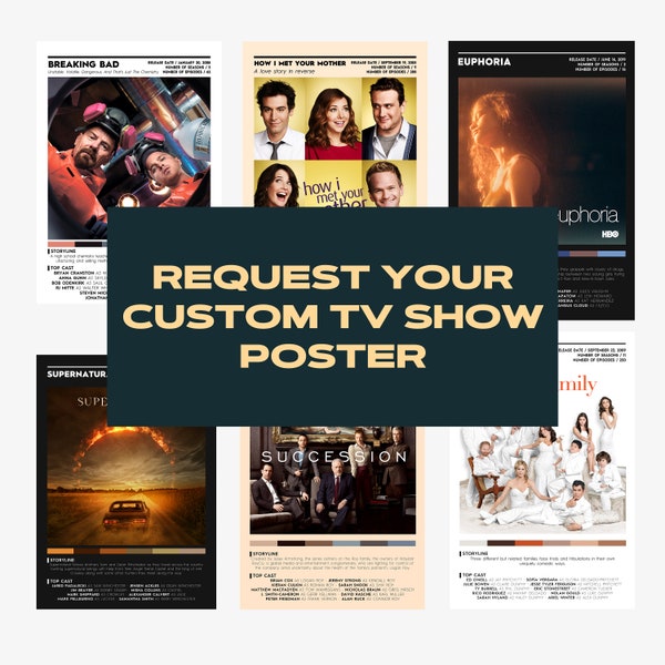 Request Your TV Series Poster / Custom TV Show Poster / Cinema Gifts / Wall Art / Personalised TV Prints
