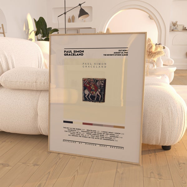 Paul Simon - Graceland Album Poster / Album Cover Poster / Room Decor / Wall Art / Music Gifts / Paul Simon Album