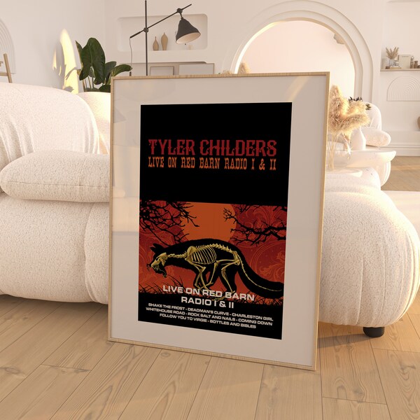 Tyler Childers - Live on Red Barn Radio I & II Album Poster / Room Decor / Music Decor / Music Gifts / Tyler Childers Art