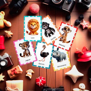 Niedliche Zootiere #1, 24 Flash-Karten für kleine Entdecker, 3D-Bilder von Zootiere: Printable Cards