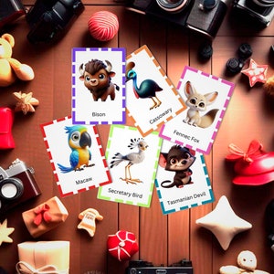 Cute Zoo Animals #2 , 24 Flash cards for Little Explorers, 3D images of Zoo Animals  : Printable Cards