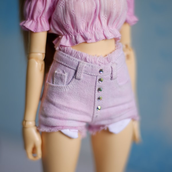 Minifee pastel denim high waisted shorts   ,msd 1/4 ,minifee