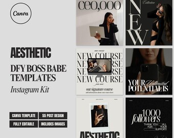 110 Social Media Templates Canva for Business, Instagram Templates for Coaches, Small Business Canva Templates, Digital Marketing Templates