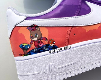 Kanye Air Force 1 Custom Custom Schuhe Männer, Custom Air Force 1 Cartoon, Custom Sneaker Frau