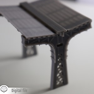 1:87 HO Train station outdoor platform #1 train model 3D stl file