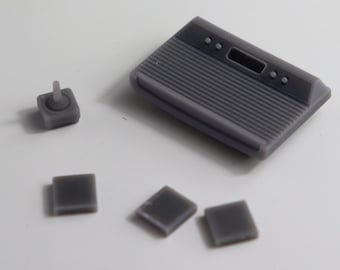 1:12 miniaturowa konsola Nintendo Atari 2600 i kartridż 3d stl