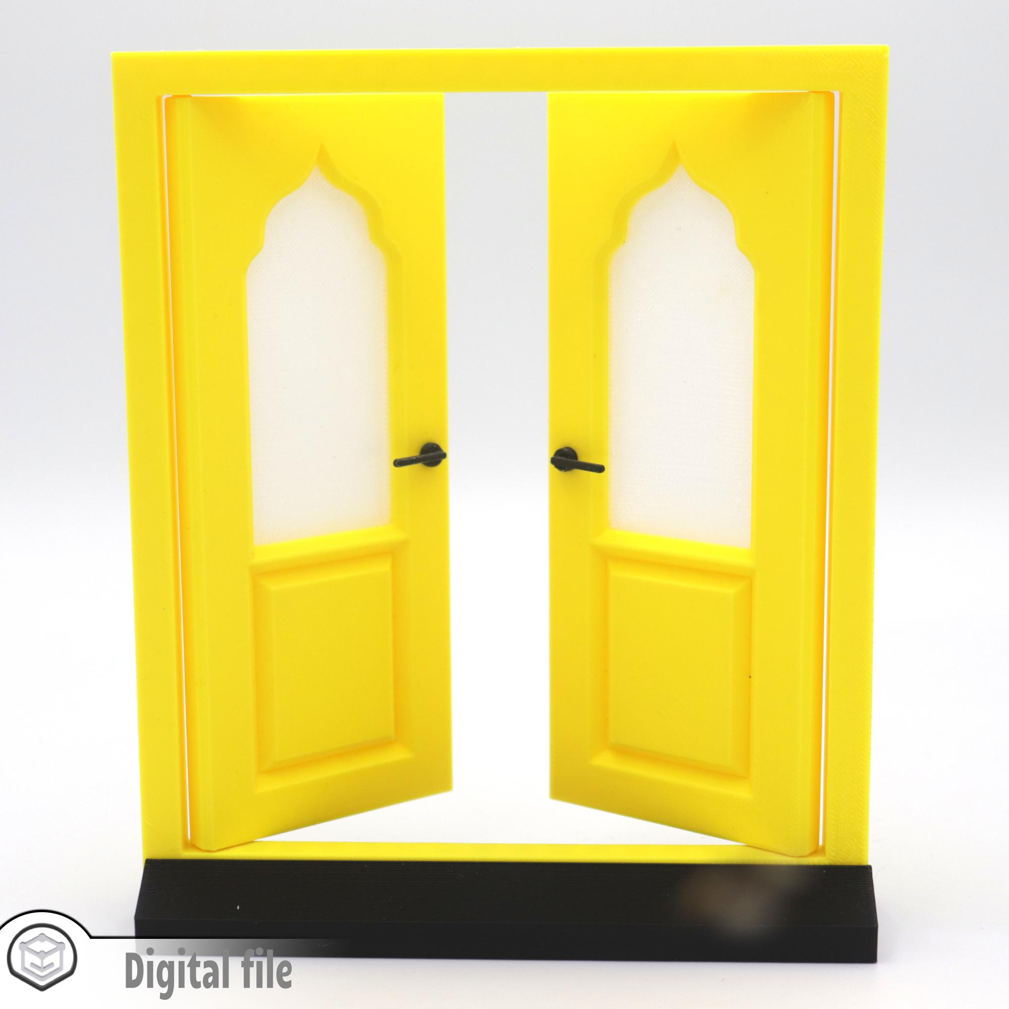 1:12 Miniature Functional Double Door Style 8 Multi-color and Multi ...