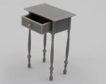 1:12 miniature Night Stand Vintage with long legs inspired 3d stl file
