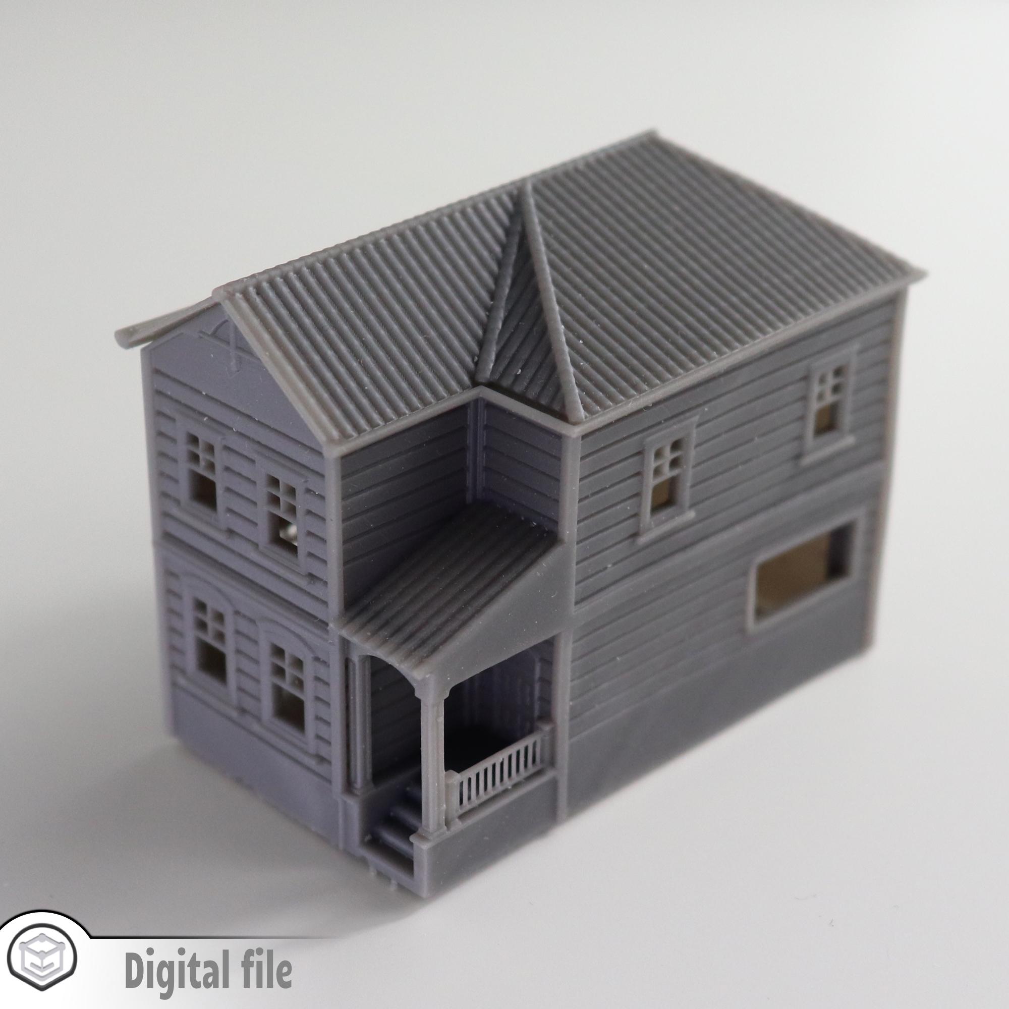 1:87 HO Modern house with 2 floors #1 model 3D stl file