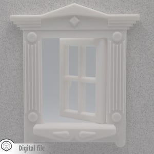 1:12 miniature Functional Single window style 2 multi-color and multi-material features 3d stl file