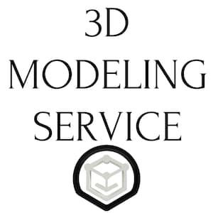 Może przedstawiać: Tekst "Usługa modelowania 3D" z ikoną sześcianu 3D w kolorze czarnym i białym.