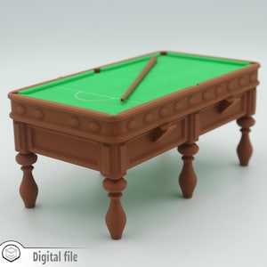 1:12 miniatyr snookerbordsspel 3D STL-fil