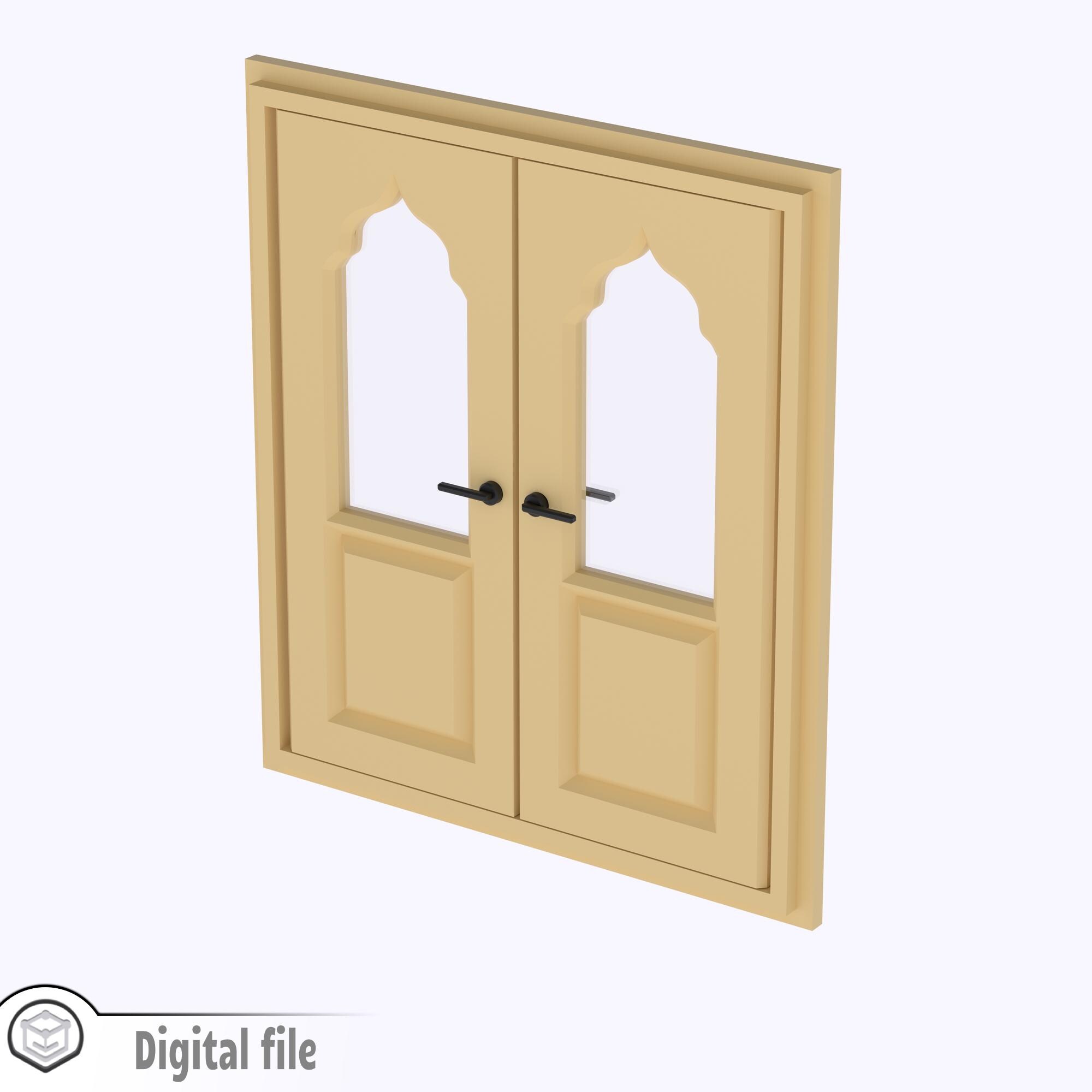 1:12 Miniature Functional Double Door Style 8 Multi-color and Multi ...