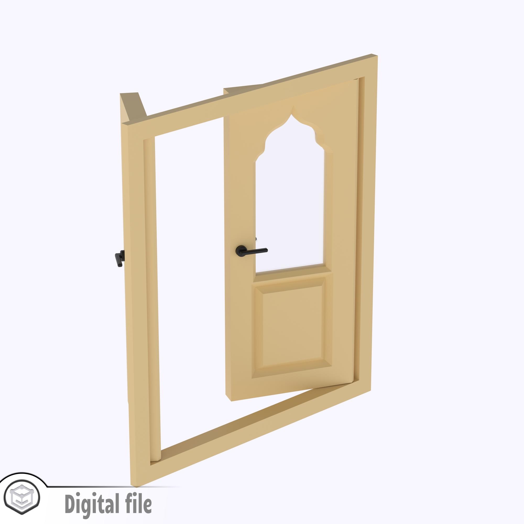 1:12 Miniature Functional Double Door Style 8 Multi-color and Multi ...