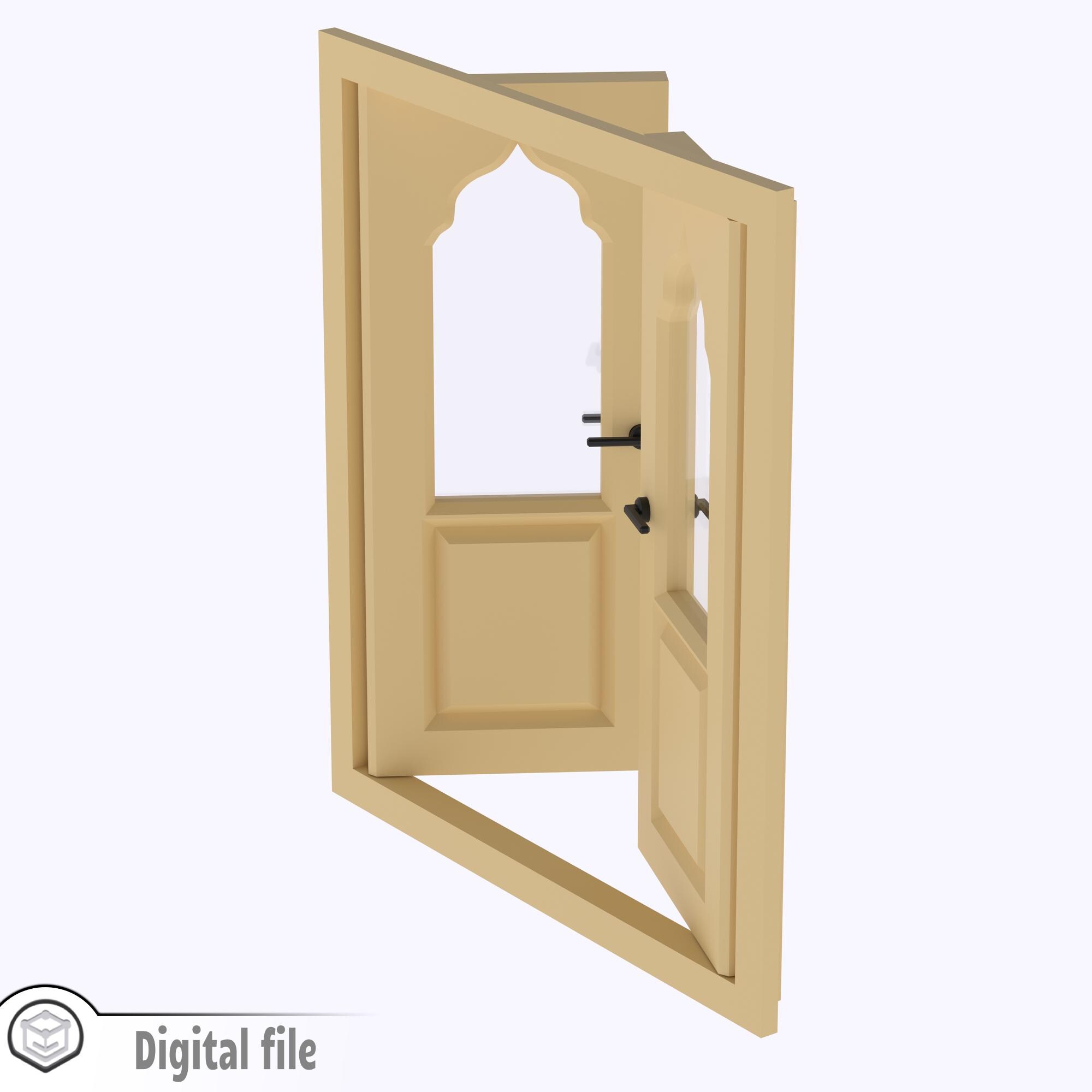 1:12 Miniature Functional Double Door Style 8 Multi-color and Multi ...
